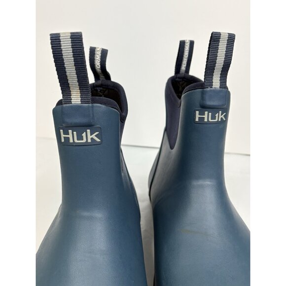 HUK Performance Waterproof Rogue Wave Boots Men’s 12 Navy Blue Pull On - Picture 3 of 15